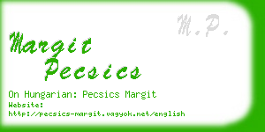 margit pecsics business card